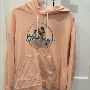 Hurley Light Orange Hoodie with Tropical Design